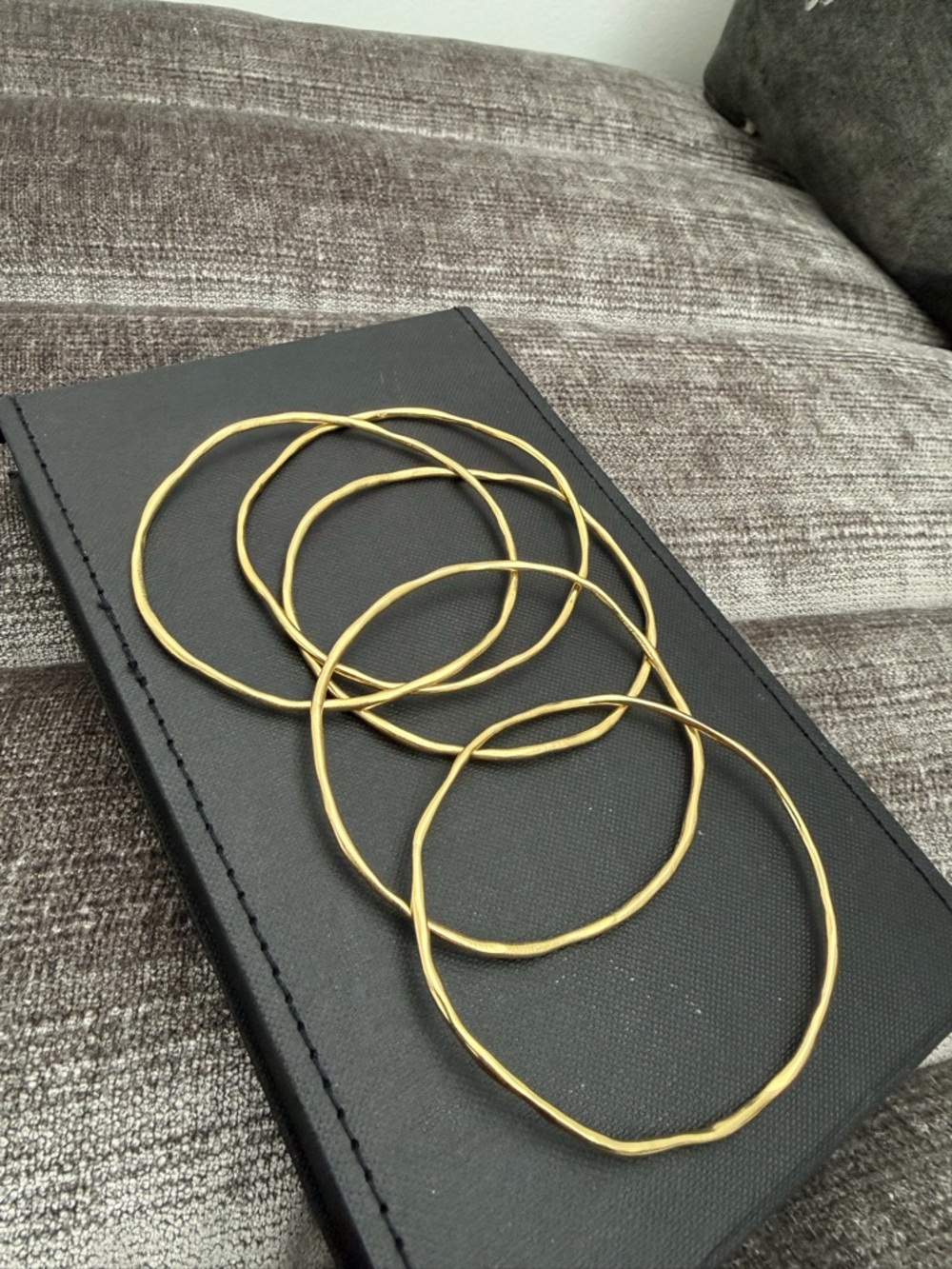 Ippolita Gold Wavy Thin Stackable Bangle Bracelet Set - Picture 2 of 3